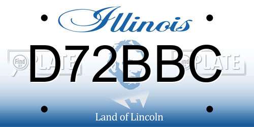 D72BBC Illinois License Plate