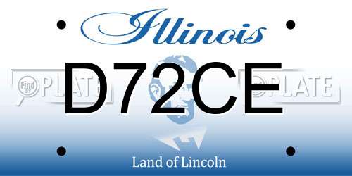 D72CE Illinois License Plate
