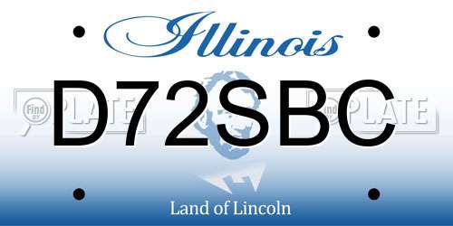 D72SBC Illinois License Plate