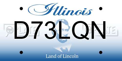 D73LQN Illinois License Plate