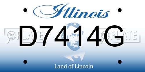 D7414G Illinois License Plate