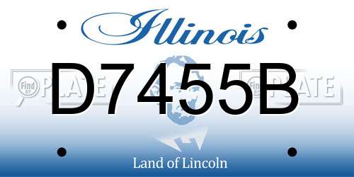 D7455B Illinois License Plate