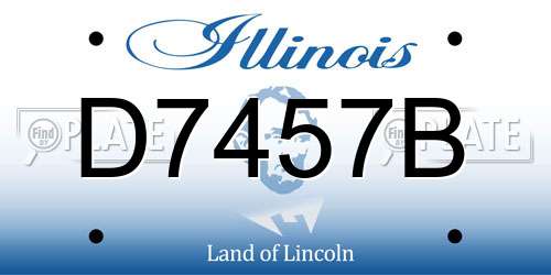 D7457B Illinois License Plate