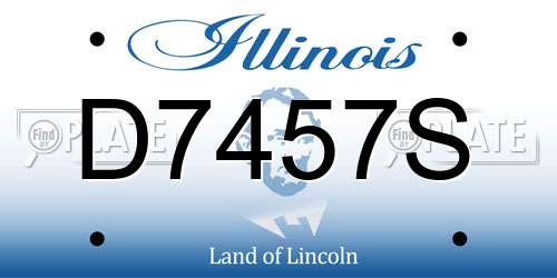 D7457S Illinois License Plate