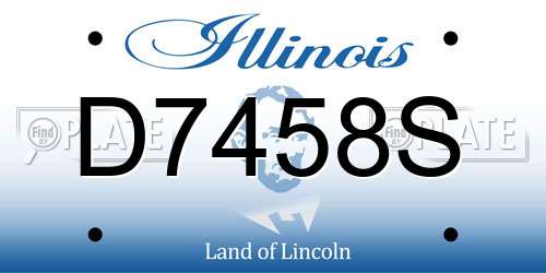 D7458S Illinois License Plate