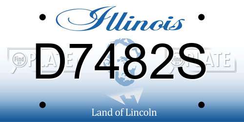 D7482S Illinois License Plate
