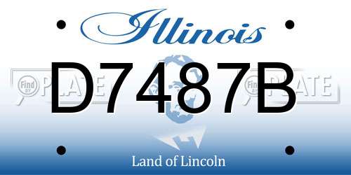 D7487B Illinois License Plate