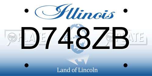 D748ZB Illinois License Plate