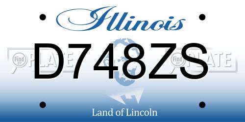 D748ZS Illinois License Plate