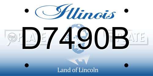 D7490B Illinois License Plate