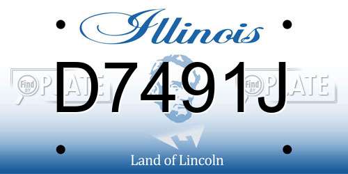 D7491J Illinois License Plate
