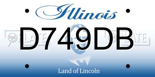 D749DB Illinois License Plate