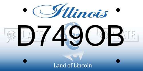 D749OB Illinois License Plate
