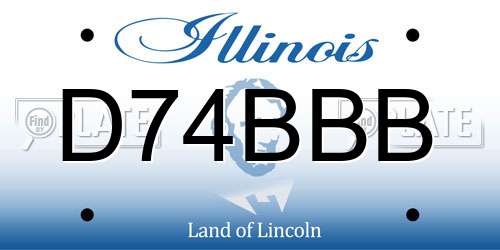 D74BBB Illinois License Plate