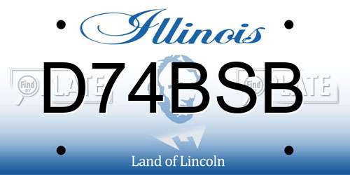D74BSB Illinois License Plate