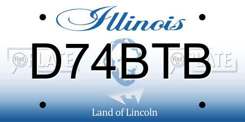 D74BTB Illinois License Plate