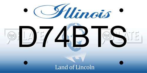 D74BTS Illinois License Plate