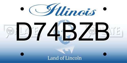 D74BZB Illinois License Plate