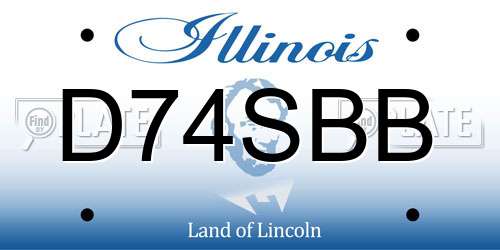 D74SBB Illinois License Plate