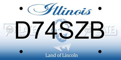 D74SZB Illinois License Plate