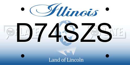 D74SZS Illinois License Plate