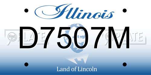 D7507M Illinois License Plate