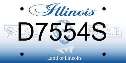 D7554S Illinois License Plate