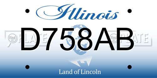 D758AB Illinois License Plate