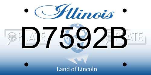 D7592B Illinois License Plate