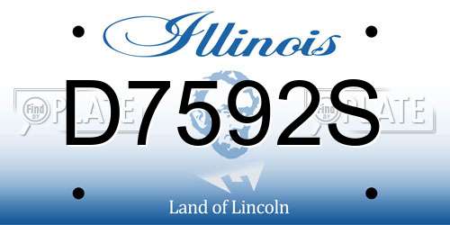 D7592S Illinois License Plate