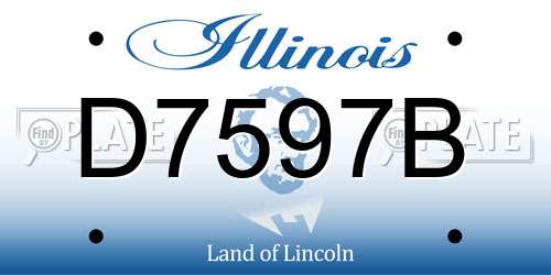 D7597B Illinois License Plate