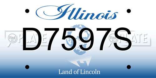 D7597S Illinois License Plate