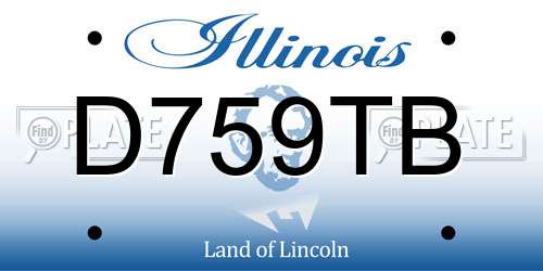 D759TB Illinois License Plate