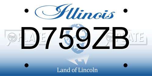 D759ZB Illinois License Plate