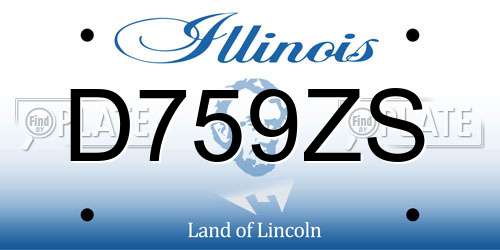 D759ZS Illinois License Plate