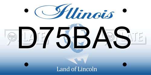 D75BAS Illinois License Plate