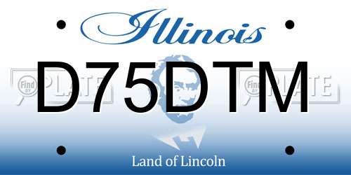 D75DTM Illinois License Plate