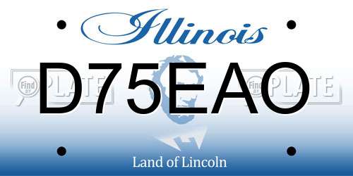 D75EAO Illinois License Plate