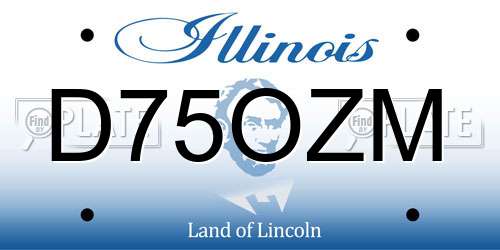 D75OZM Illinois License Plate