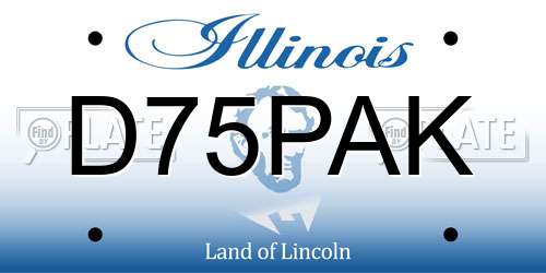 D75PAK Illinois License Plate