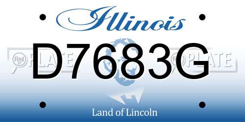 D7683G Illinois License Plate