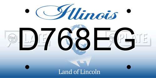 D768EG Illinois License Plate