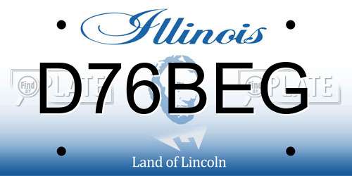 D76BEG Illinois License Plate