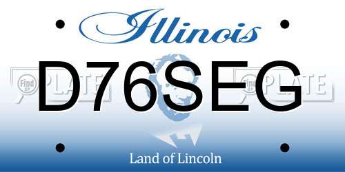 D76SEG Illinois License Plate