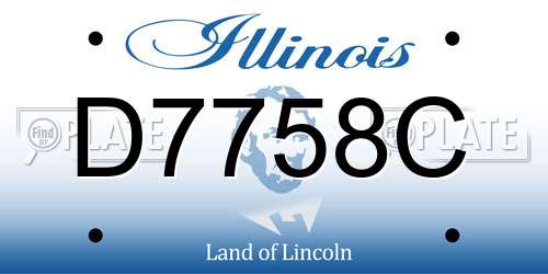 D7758C Illinois License Plate