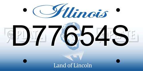 D77654S Illinois License Plate
