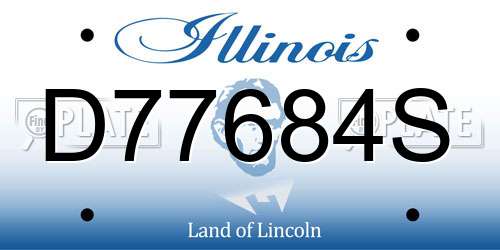 D77684S Illinois License Plate