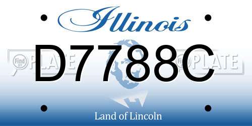 D7788C Illinois License Plate