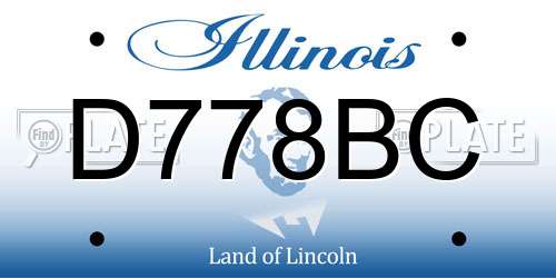 D778BC Illinois License Plate