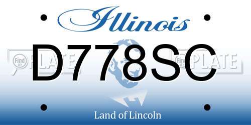 D778SC Illinois License Plate